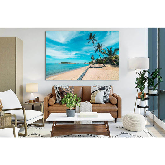 Palm Shore Sand №SL139 Ready to Hang Canvas Print - Zellart Canvas Prints 0new, ALL_Products, Beach Ocean & Waves