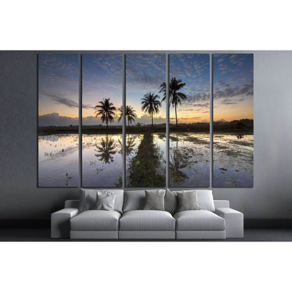 palm trees on the background of a beautiful sunset. Soft focus due to long exposure №3108 Ready to Hang Canvas PrintCanvas art arrives ready to hang, with hanging accessories included and no additional framing required. Every canvas print is hand-crafted,