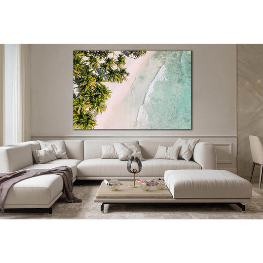 Palm Trees On The Caribbean Coast №SL147 Ready to Hang Canvas Print - Zellart Canvas Prints 0new, ALL_Products, Beach Ocean & Waves