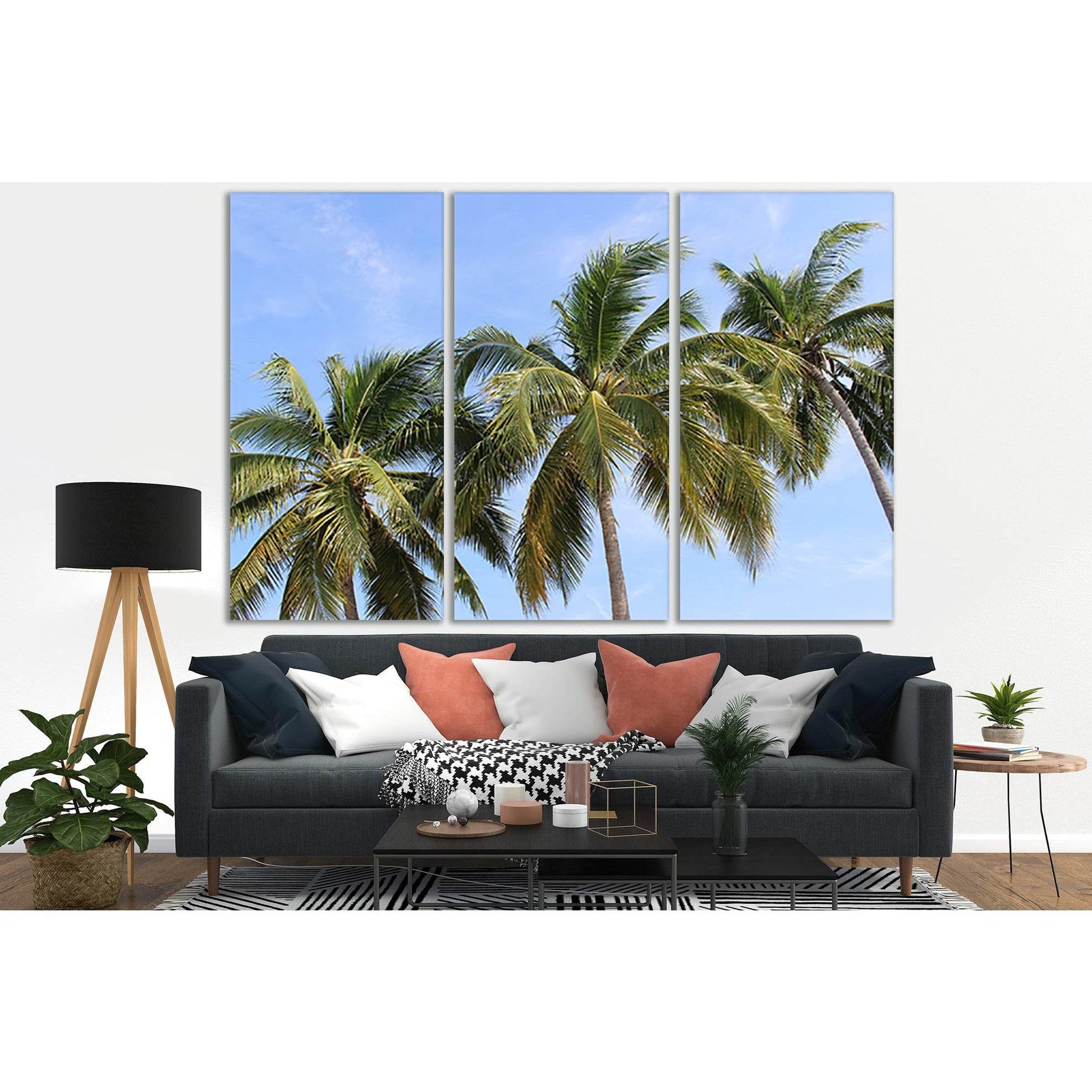 Palm Trees №SL827 Ready to Hang Canvas Print - Zellart Canvas Prints 0new, ALL_Products, Trees Wall Art