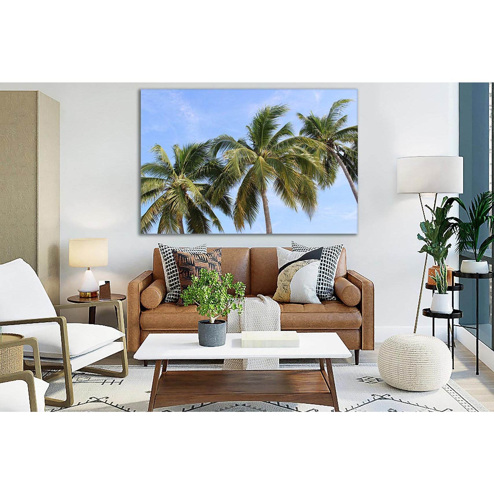 Palm Trees №SL827 Ready to Hang Canvas Print - Zellart Canvas Prints 0new, ALL_Products, Trees Wall Art