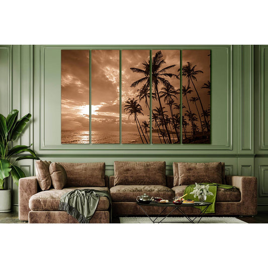 Palm Trees №SL886 Ready to Hang Canvas Print - Zellart Canvas Prints 0new, ALL_Products, Black & White Wall Art