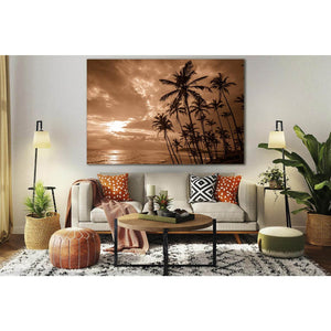 Palm Trees №SL886 Ready to Hang Canvas Print - Zellart Canvas Prints 0new, ALL_Products, Black & White Wall Art