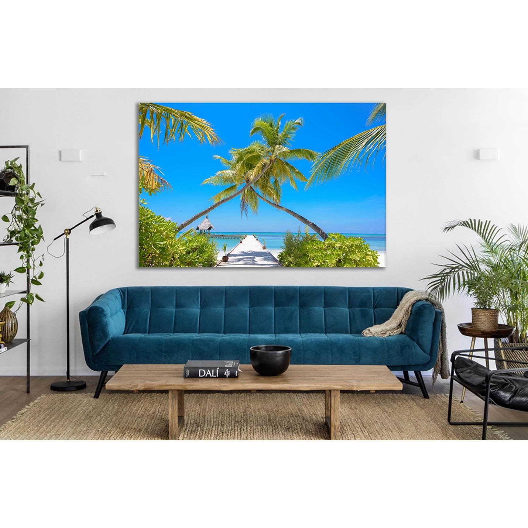 Palm Trees Wonderful Maldives №SL160 Ready to Hang Canvas Print - Zellart Canvas Prints 0new, ALL_Products, Beach Ocean & Waves