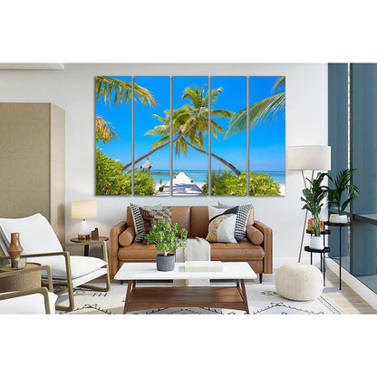 Palm Trees Wonderful Maldives №SL160 Ready to Hang Canvas Print - Zellart Canvas Prints 0new, ALL_Products, Beach Ocean & Waves