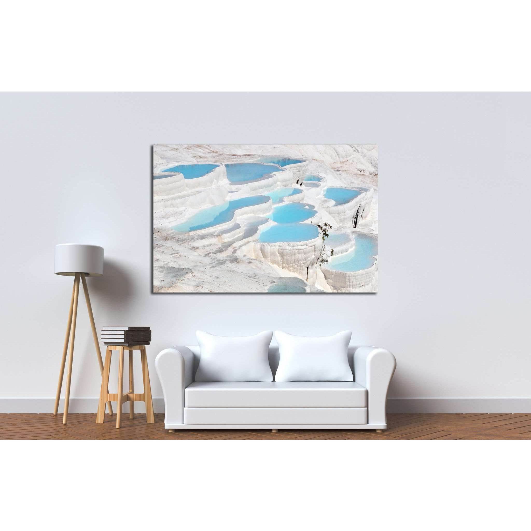 Pamukkale, natural site in Denizli Province in southwestern Turkey №1977 Ready to Hang Canvas Print