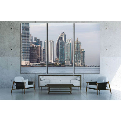 Panama City Skyline, seen from Casco Viejo №1532 Ready to Hang Canvas Print - Zellart Canvas Prints ALL_Products, s-1532