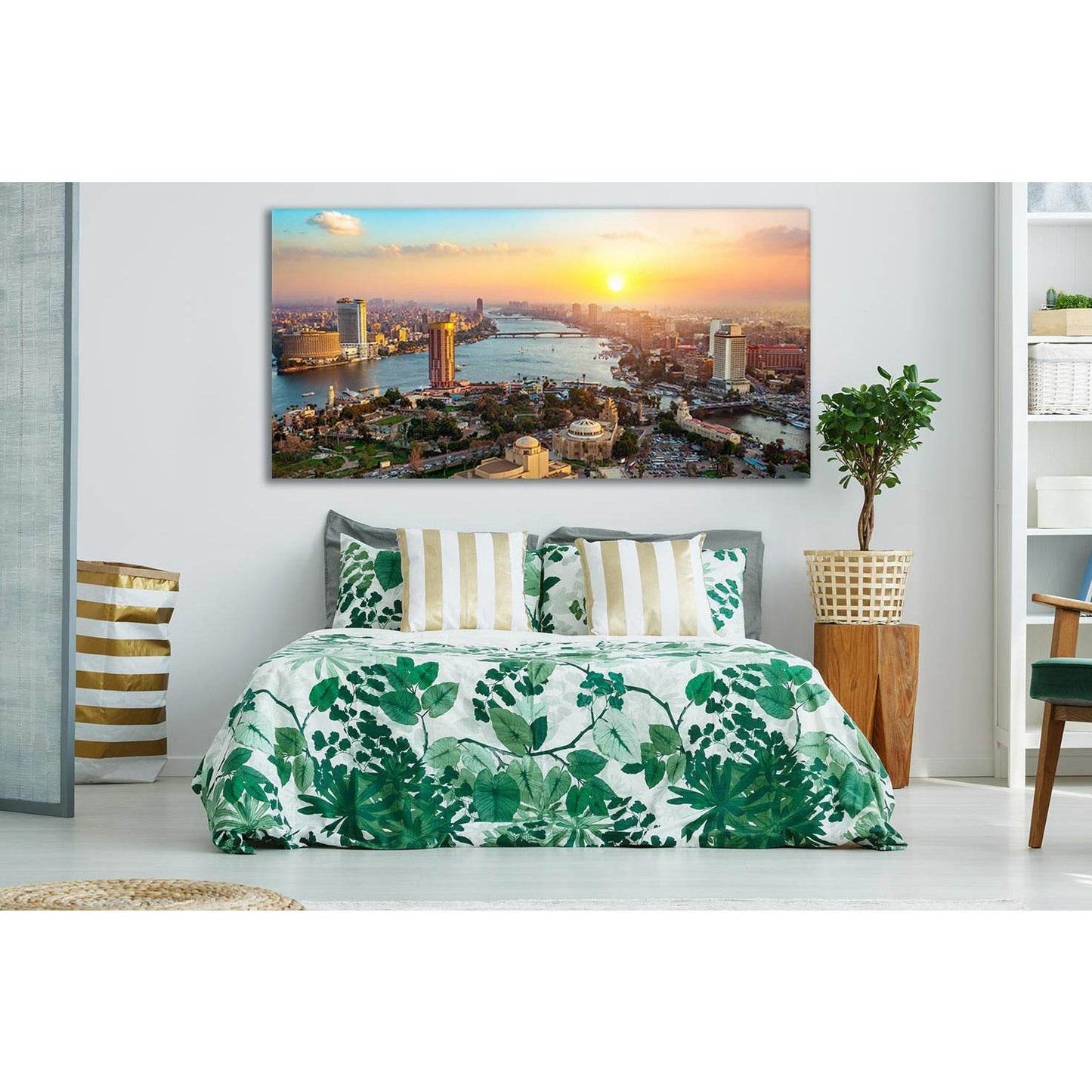 Panorama Of Cairo Egypt Cityscape №SL356 Ready to Hang Canvas Print - Zellart Canvas Prints 0new, ALL_Products, Cityscapes & Skylines
