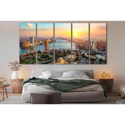 Panorama Of Cairo Egypt Cityscape №SL356 Ready to Hang Canvas Print - Zellart Canvas Prints 0new, ALL_Products, Cityscapes & Skylines