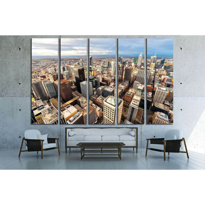 Panorama of Melbourne's city cente, Australia №2291 Ready to Hang Canvas Print - Zellart Canvas Prints ALL_Products, s-2291