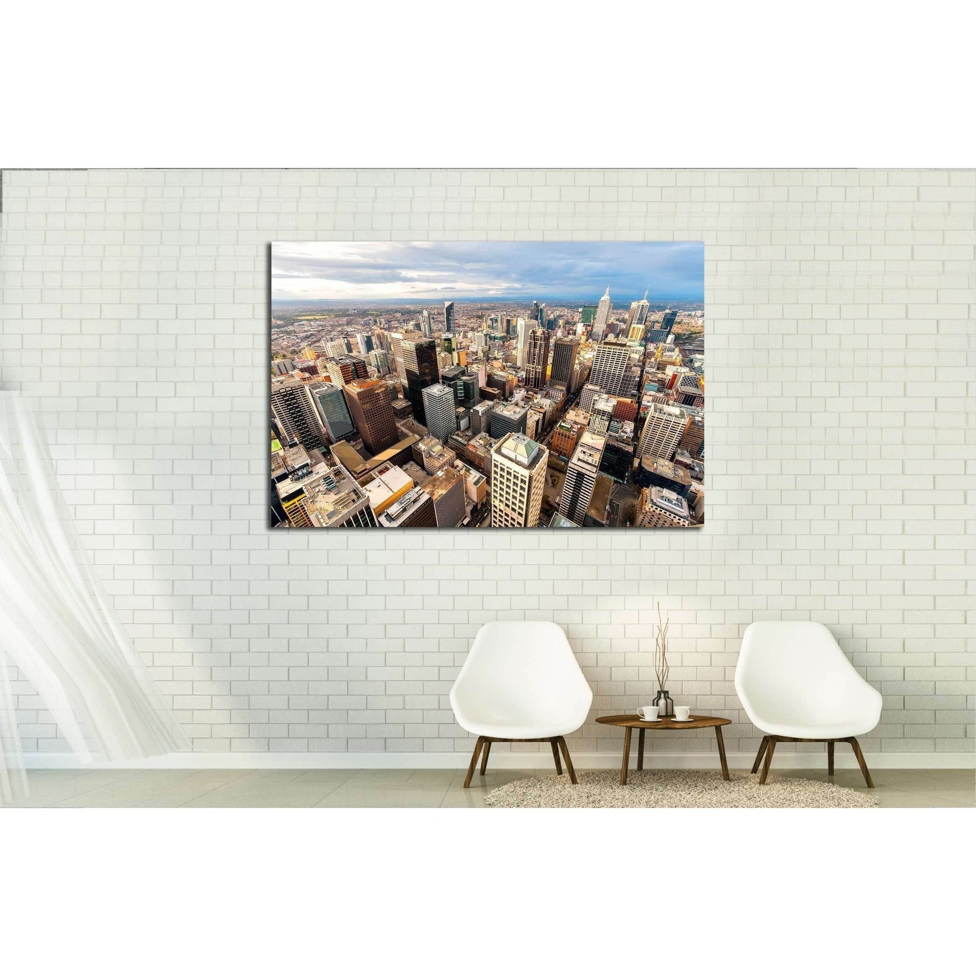 Panorama of Melbourne's city cente, Australia №2291 Ready to Hang Canvas Print - Zellart Canvas Prints ALL_Products, s-2291
