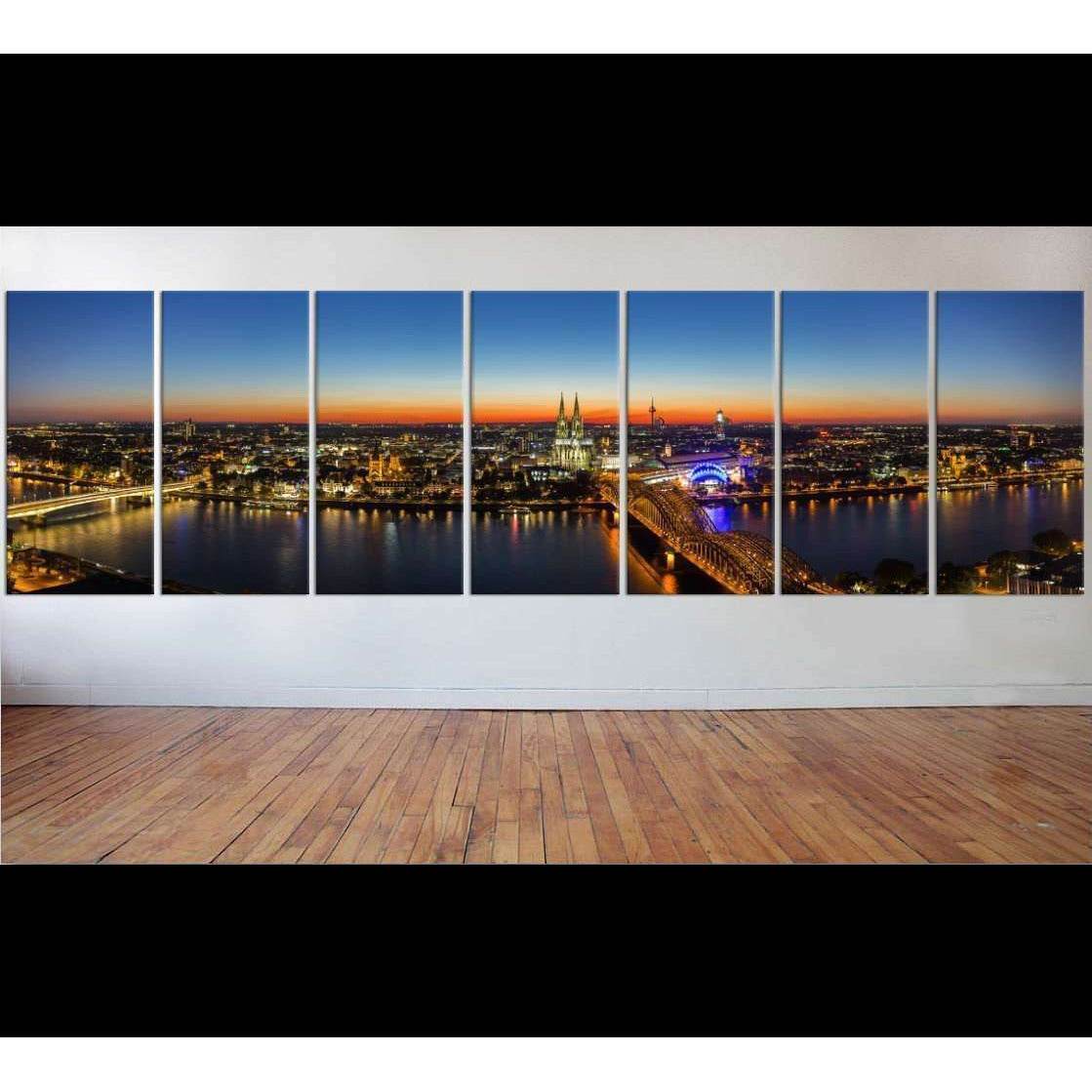 panoramic view of cologne city at sunset, germany №50 Ready to Hang Canvas PrintCanvas art arrives ready to hang, with hanging accessories included and no additional framing required. Every canvas print is hand-crafted, made on-demand at our workshop and