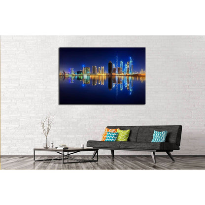 Panoramic view of Dubai Business bay, UAE №2388 Ready to Hang Canvas Print - Zellart Canvas Prints ALL_Products, s-2388