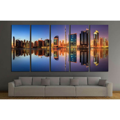 Panoramic view of Dubai Business bay, UAE №2973 Ready to Hang Canvas Print - Zellart Canvas Prints ALL_Products, s-2973
