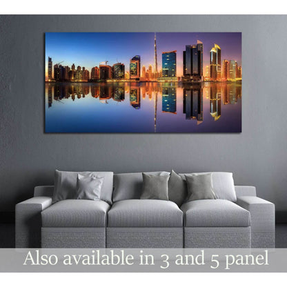 Panoramic view of Dubai Business bay, UAE №2973 Ready to Hang Canvas Print - Zellart Canvas Prints ALL_Products, s-2973