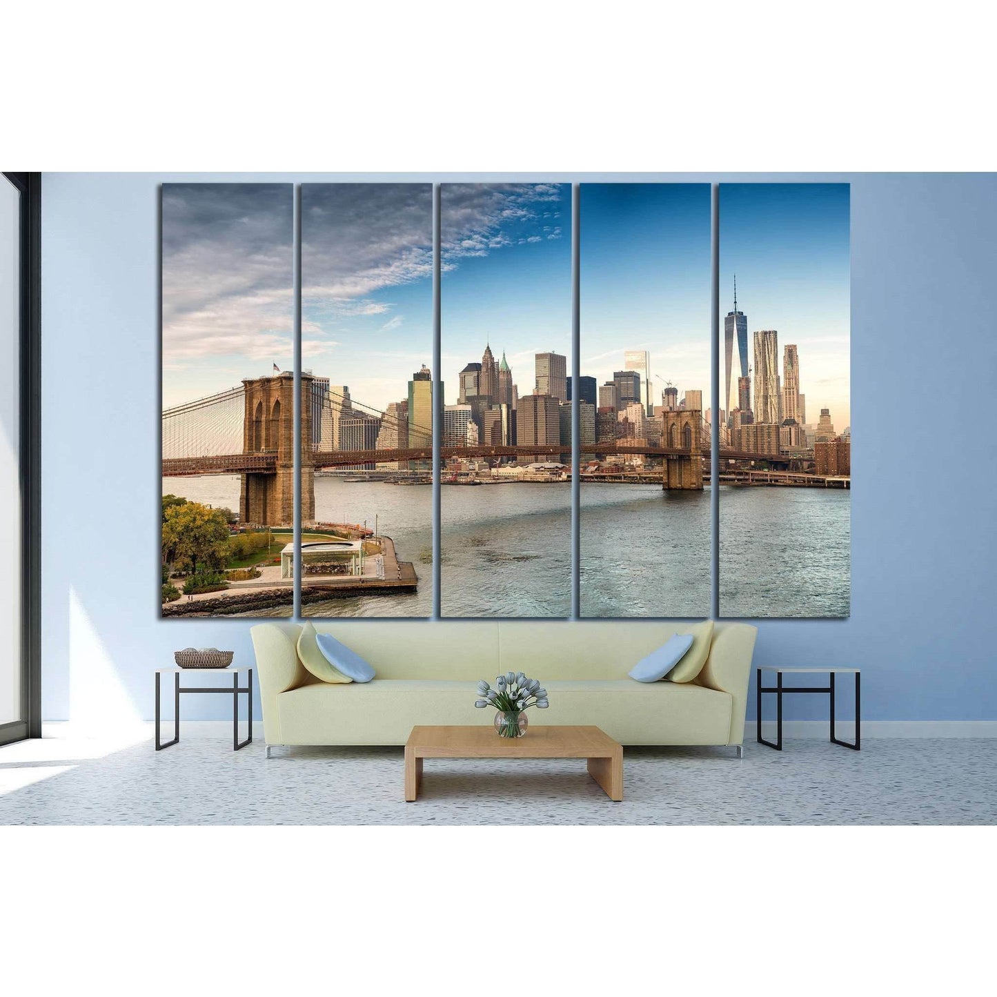 panoramic view of New York №742 Ready to Hang Canvas Print - Zellart Canvas Prints 0_NY_ART, ALL_Products, s-742