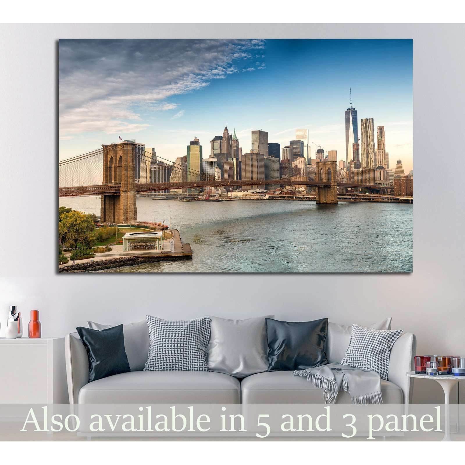 panoramic view of New York №742 Ready to Hang Canvas Print - Zellart Canvas Prints 0_NY_ART, ALL_Products, s-742