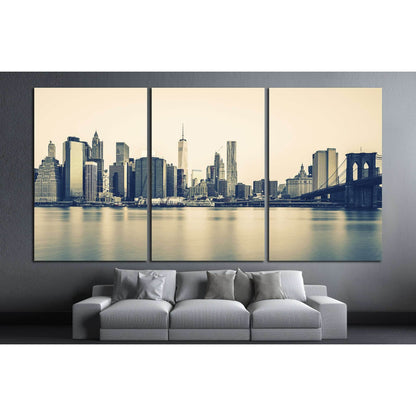 Panoramic view of New York City Manhattan №3000 Ready to Hang Canvas Print - Zellart Canvas Prints 0_NY_ART, ALL_Products, s-3000