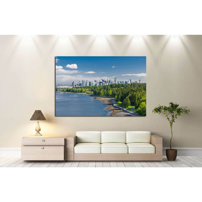Panoramic view of the park and downtown city of Vancouver №2035 Ready to Hang Canvas Print - Zellart Canvas Prints ALL_Products, s-2035