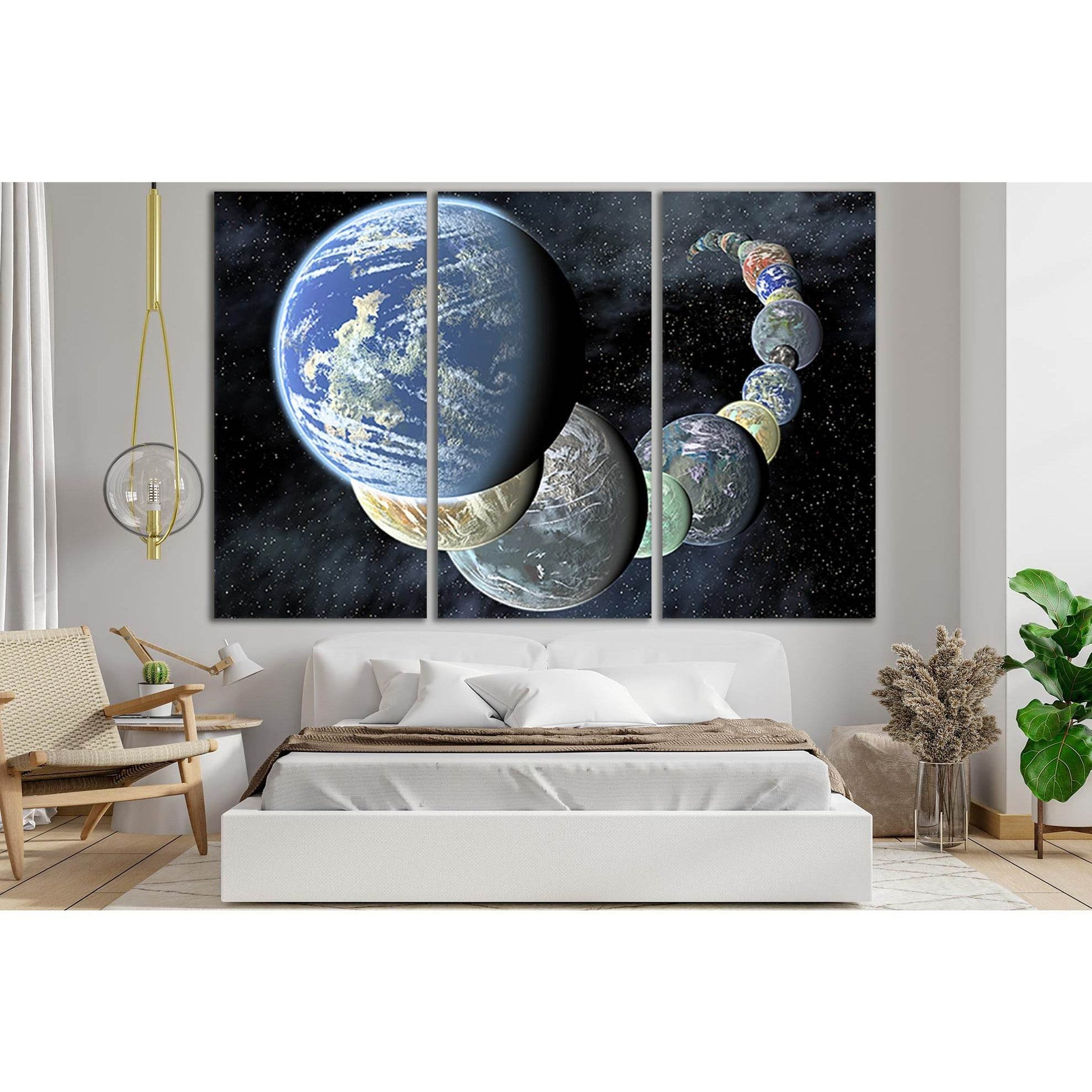 Parade Of Planets №SL972 Ready to Hang Canvas Print - Zellart Canvas Prints 0new, ALL_Products, Astronomy & Space Canvas Wall Art