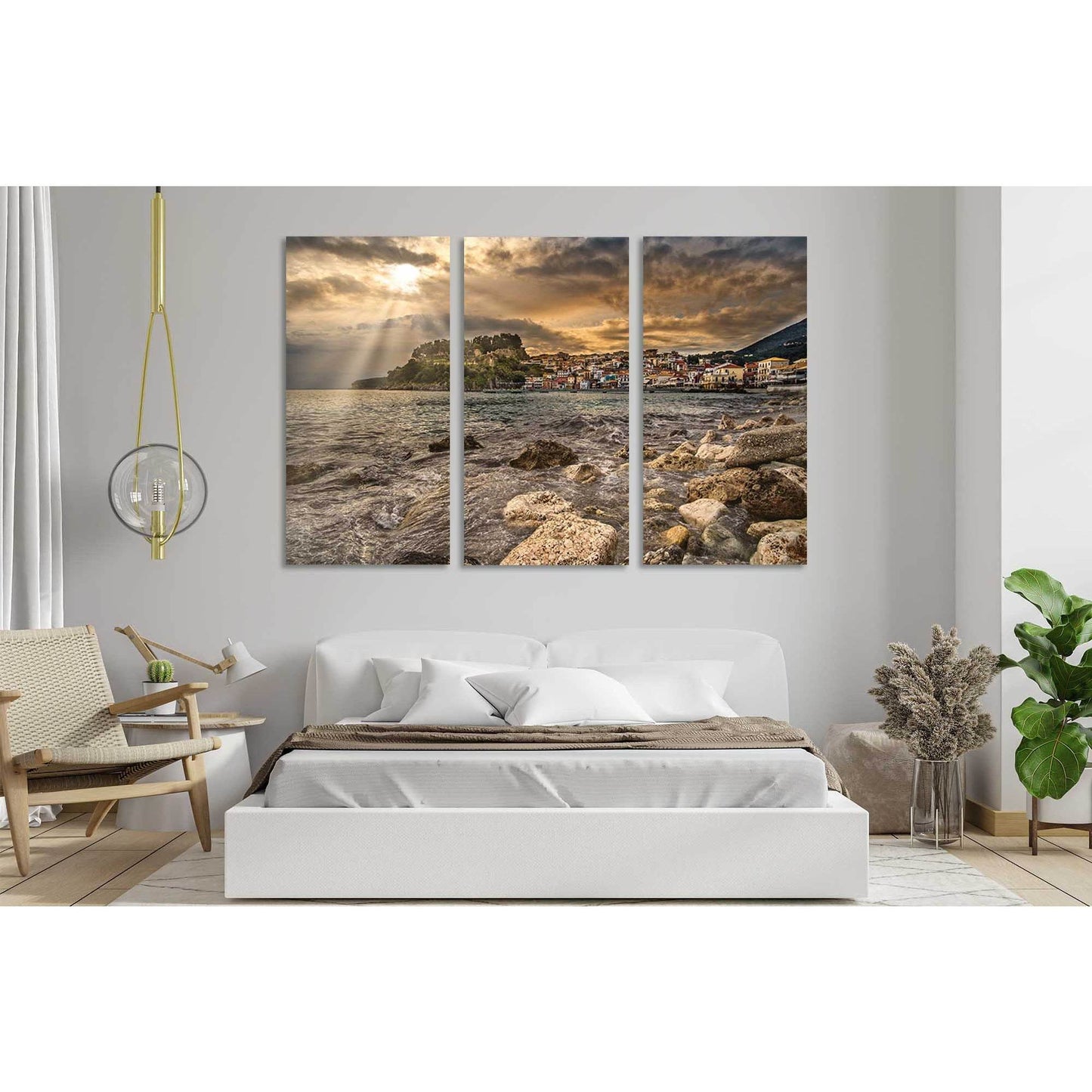 Parga №D1223 Ready to Hang Canvas Print - Zellart Canvas Prints 0new, ALL_Products, Sunrise & sunset wall art