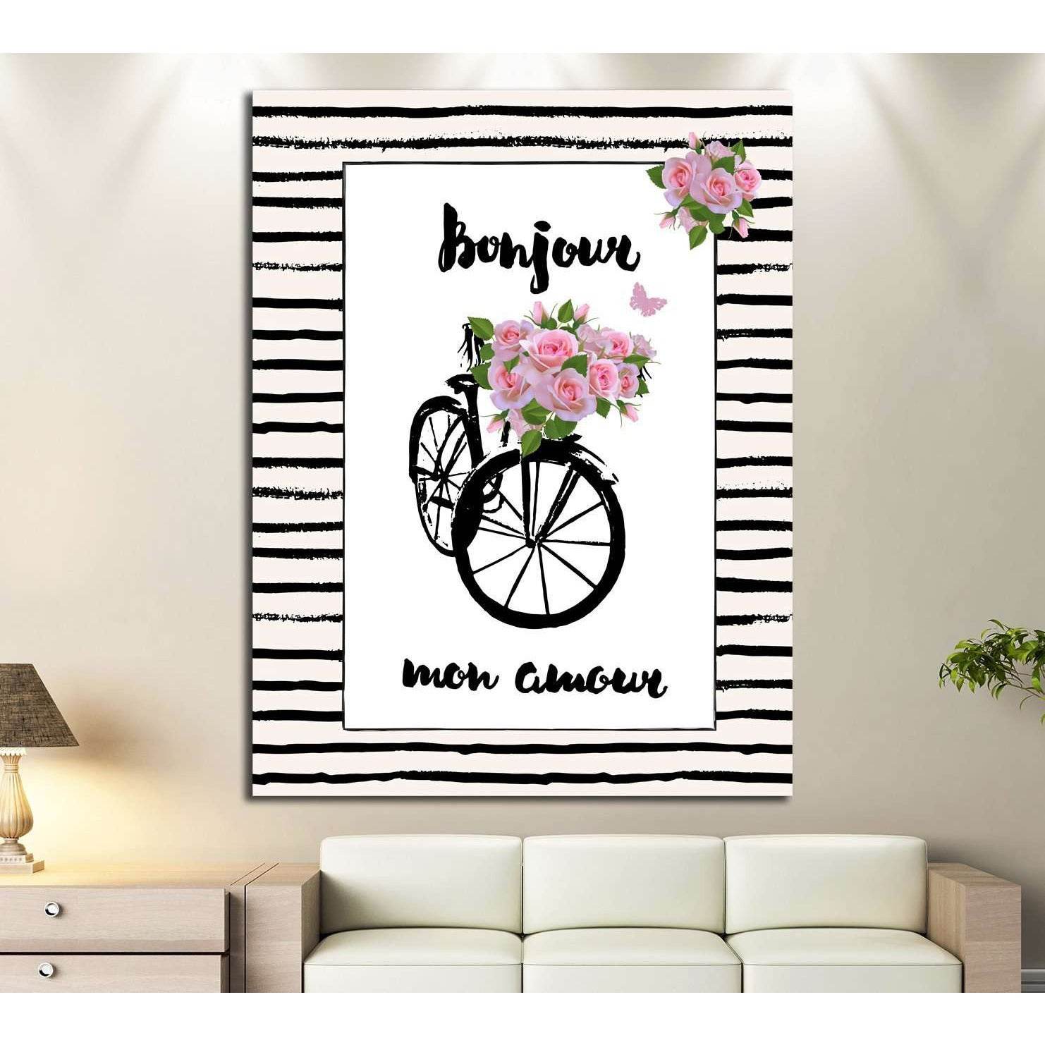 Paris, France, bicycle, flowers №4598 Ready to Hang Canvas PrintCanvas art arrives ready to hang, with hanging accessories included and no additional framing required. Every canvas print is hand-crafted, made on-demand at our workshop and expertly stretch