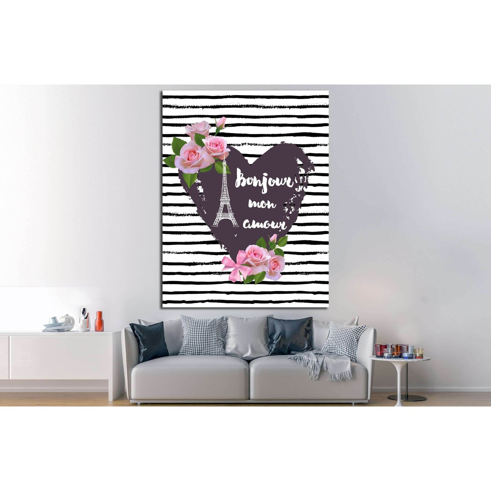 Paris, France, flowers №4597 Ready to Hang Canvas Print - Zellart Canvas Prints ALL_Products, s-4597