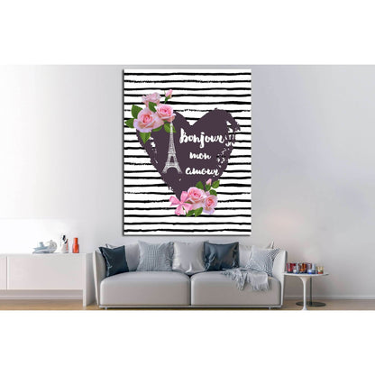 Paris, France, flowers №4597 Ready to Hang Canvas Print - Zellart Canvas Prints ALL_Products, s-4597