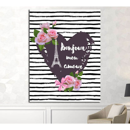 Paris, France, flowers №4597 Ready to Hang Canvas Print - Zellart Canvas Prints ALL_Products, s-4597