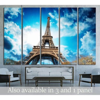 Paris - La Tour Eiffel. Wonderful sunset colors in winter season. №2617 Ready to Hang Canvas Print - Zellart Canvas Prints ALL_Products, s-2617