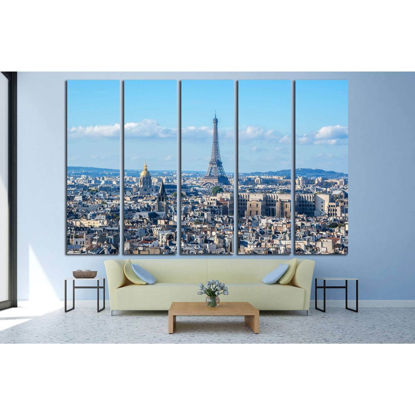 Paris Panorama, Cathedral Notre Dame de Paris, France №1279 Ready to Hang Canvas Print - Zellart Canvas Prints ALL_Products, s-1279