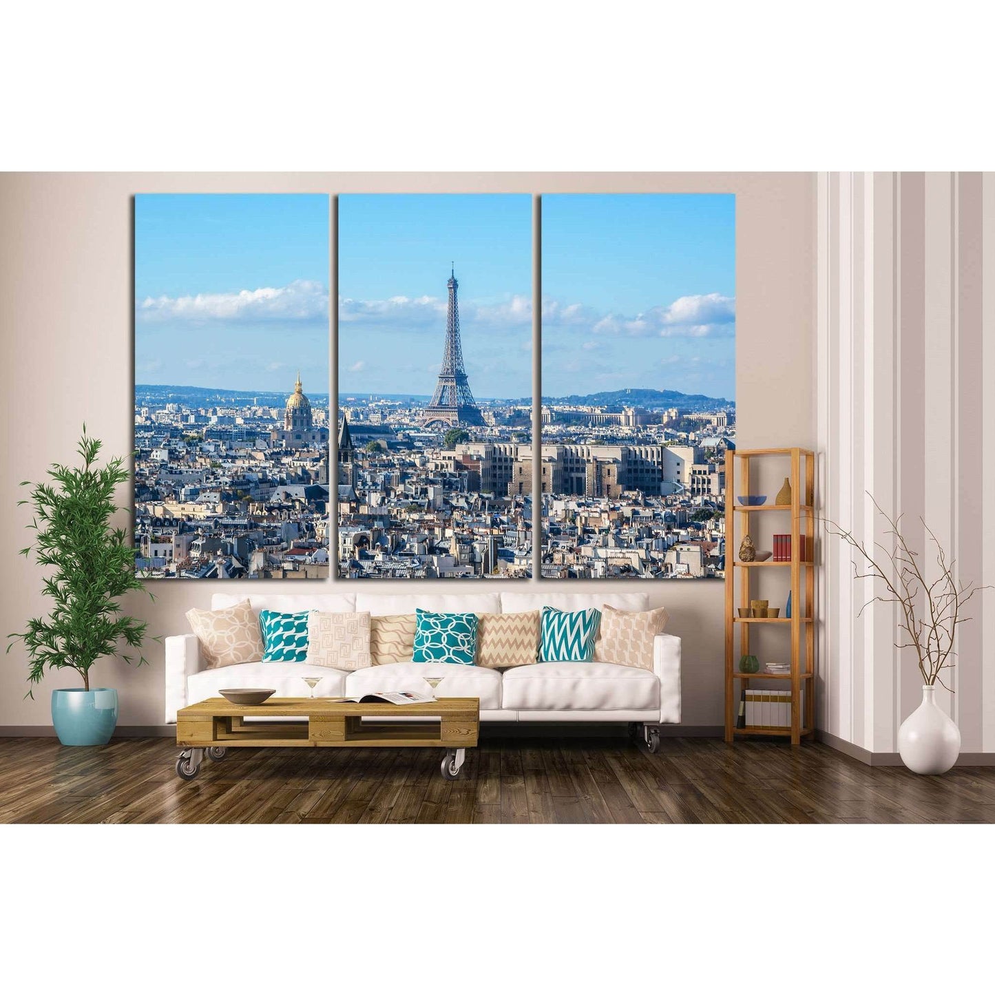 Paris Panorama, Cathedral Notre Dame de Paris, France №1279 Ready to Hang Canvas Print - Zellart Canvas Prints ALL_Products, s-1279