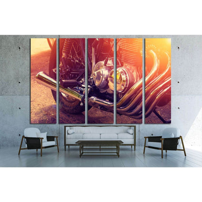 Part of the motorcycle. Close up. Soft lighting effect №1883 Ready to Hang Canvas PrintCanvas art arrives ready to hang, with hanging accessories included and no additional framing required. Every canvas print is hand-crafted, made on-demand at our worksh