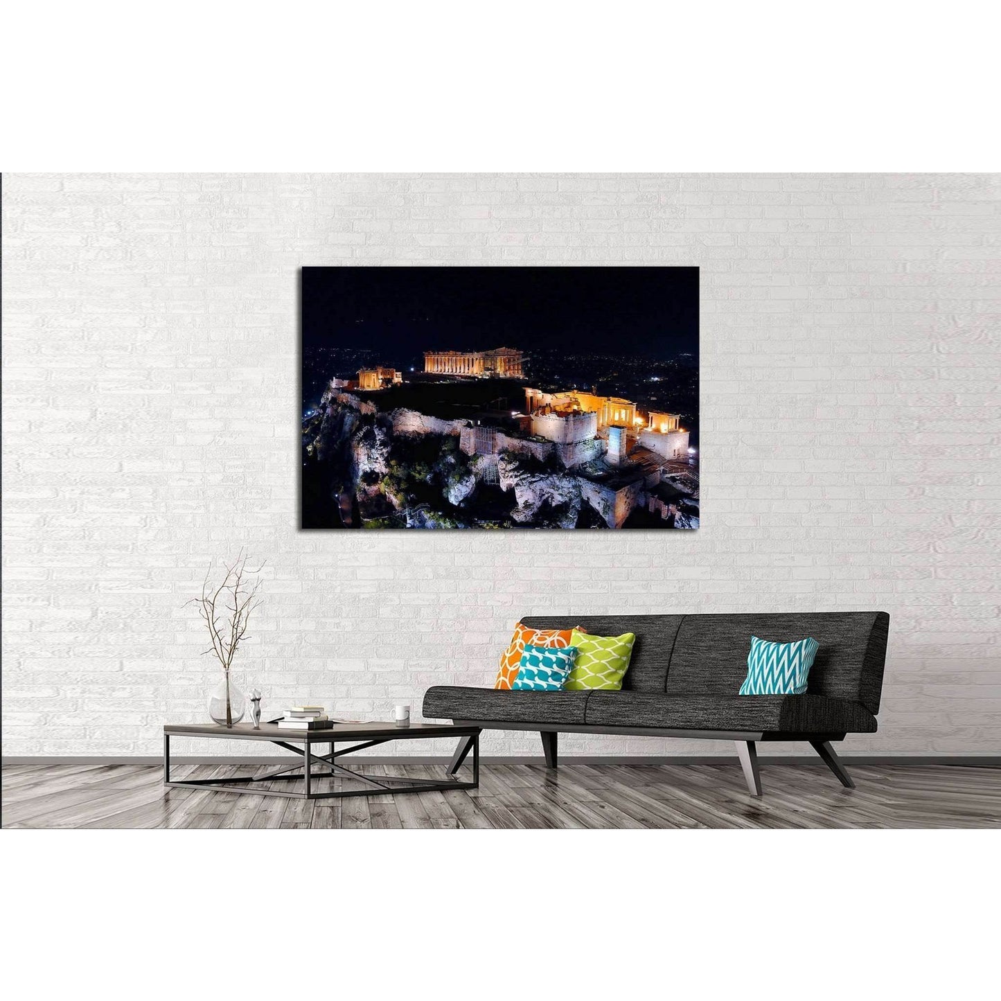 Parthenon, Propylaia in Acropolis hill, Athens historic center, Greece №2095 Ready to Hang Canvas PrintCanvas art arrives ready to hang, with hanging accessories included and no additional framing required. Every canvas print is hand-crafted, made on-dema