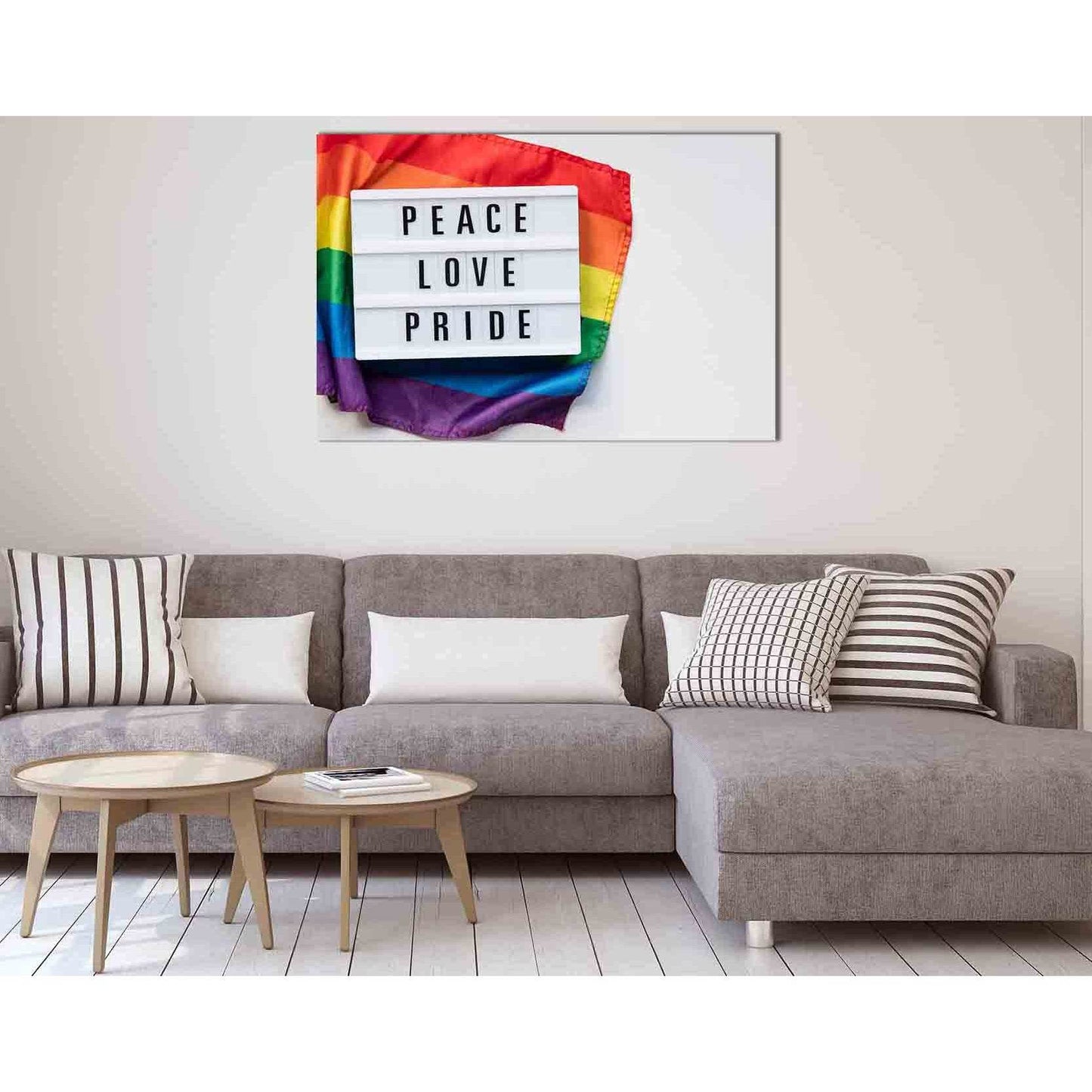 Peace love pride №2111 Ready to Hang Canvas Print - Zellart Canvas Prints 2111, ALL_Products