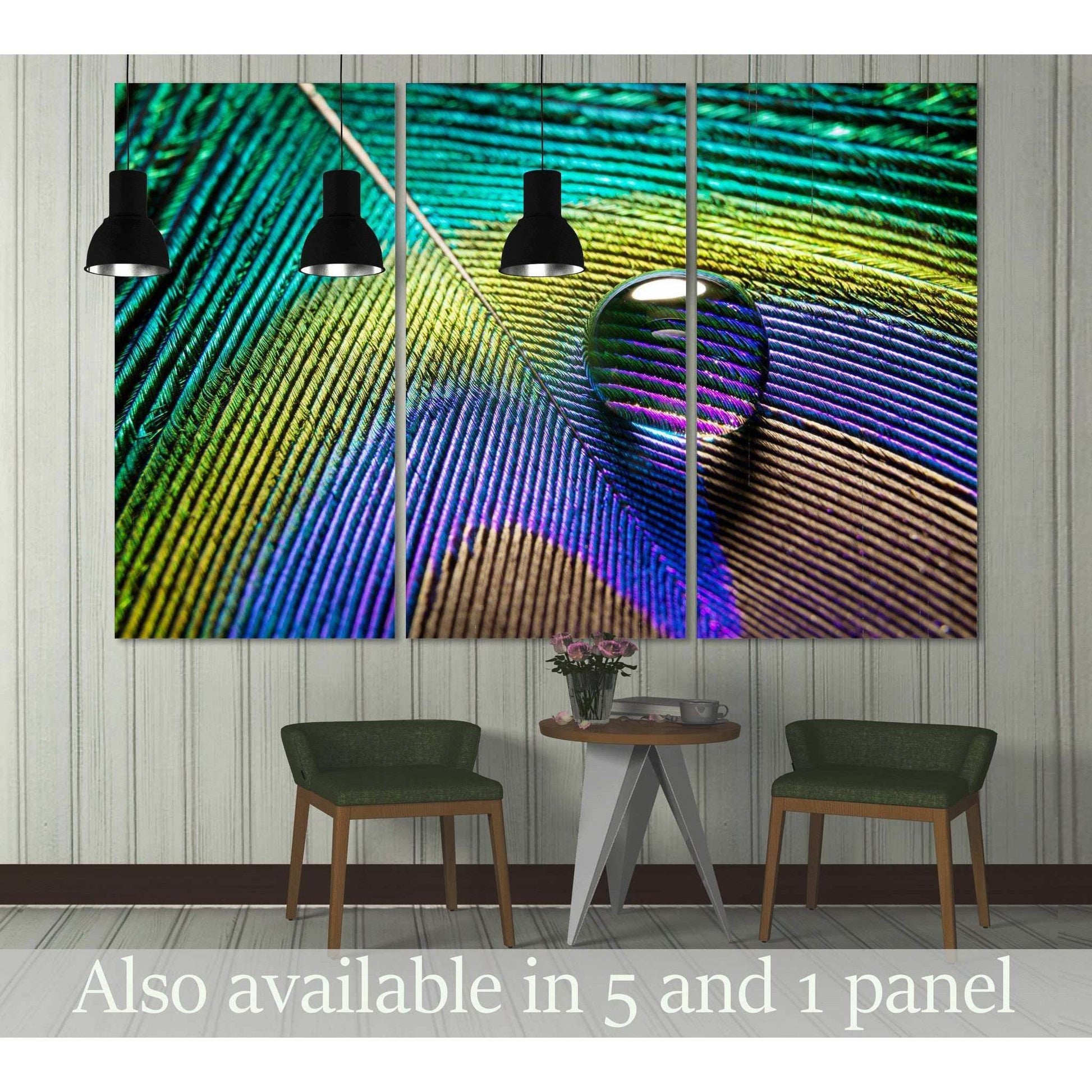 Peacock Feathers №3024 Ready to Hang Canvas Print - Zellart Canvas Prints ALL_Products, z-3024