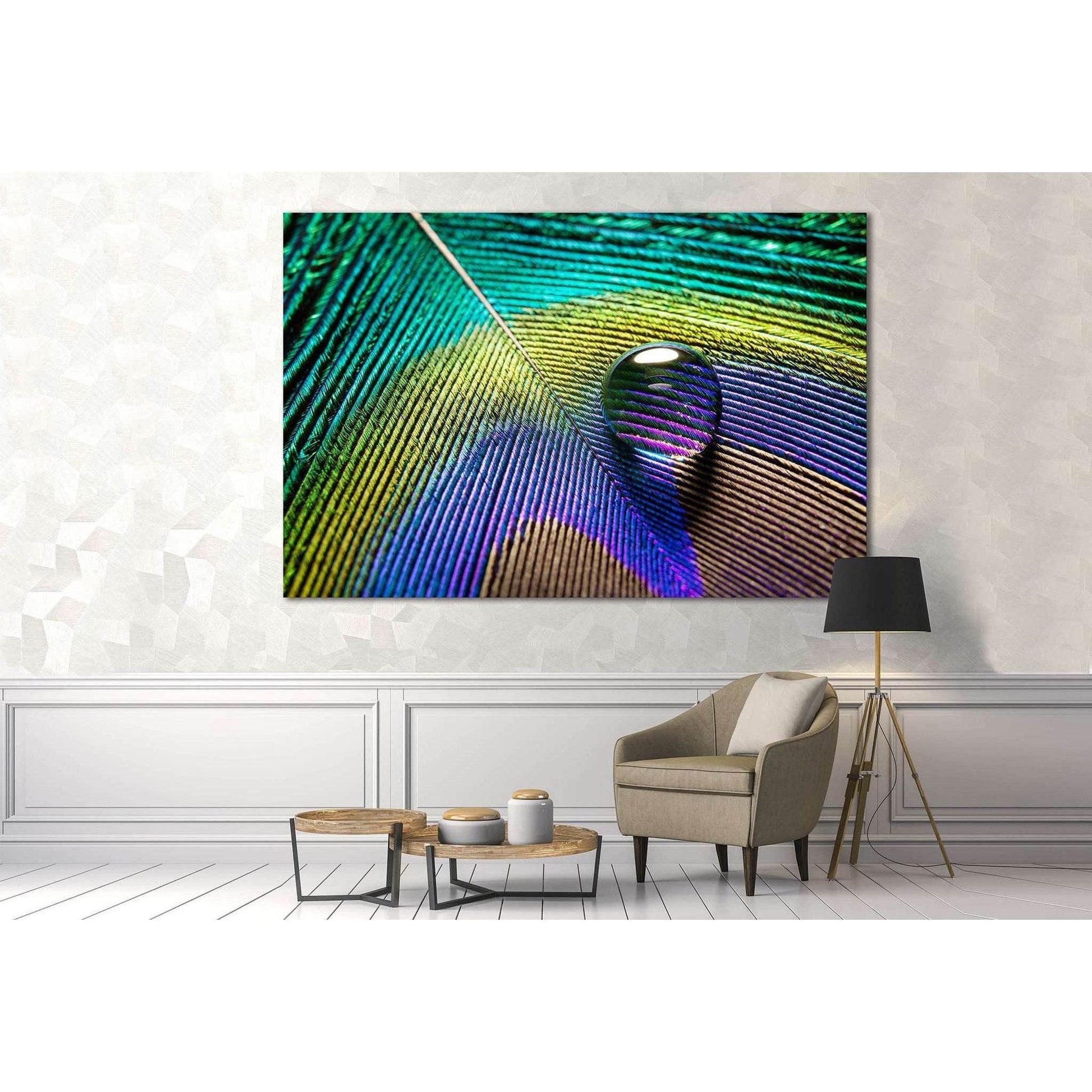 Peacock Feathers №3024 Ready to Hang Canvas Print - Zellart Canvas Prints ALL_Products, z-3024