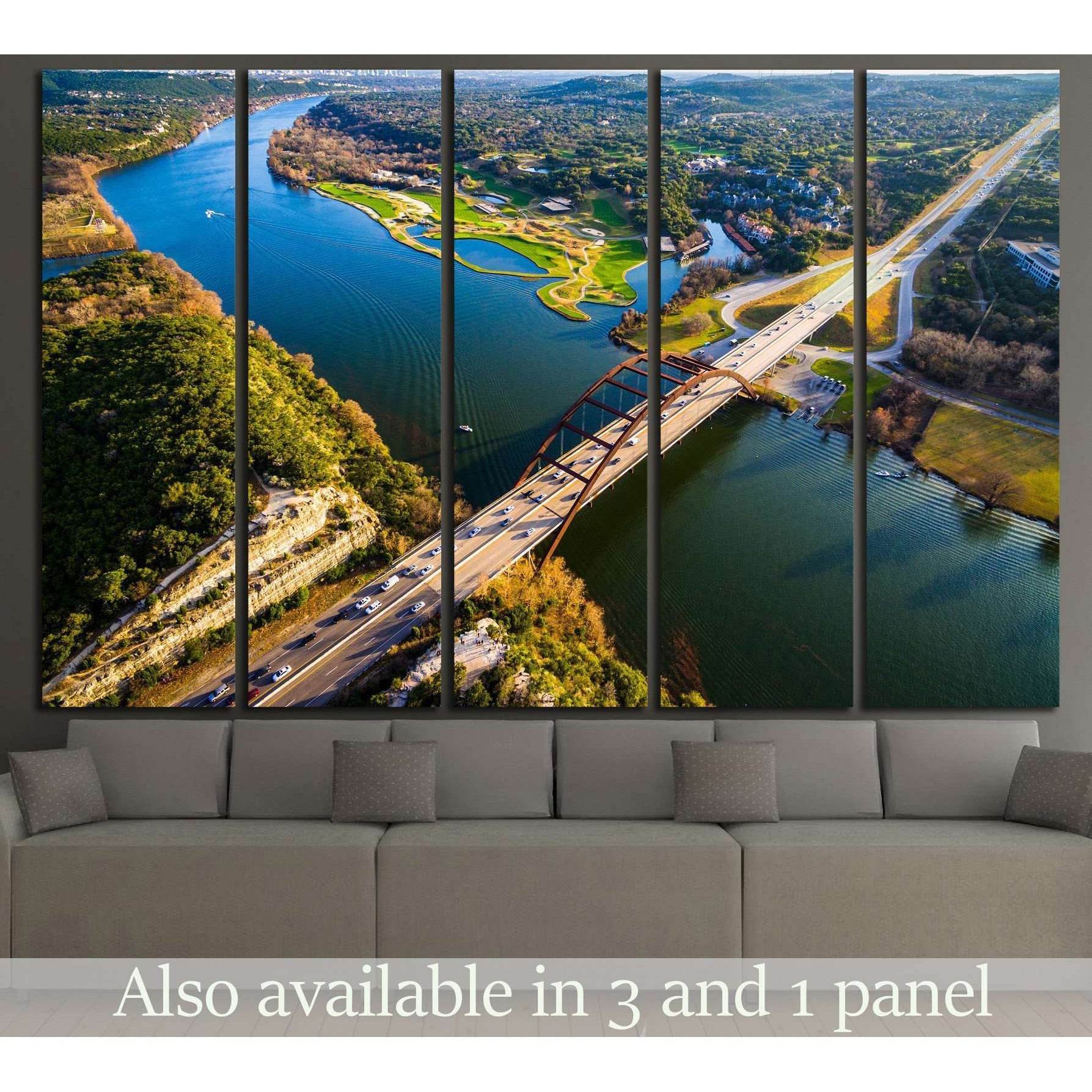 Pennybacker Bridge, Austin, Texas №1109 Ready to Hang Canvas Print - Zellart Canvas Prints ALL_Products, s-1109
