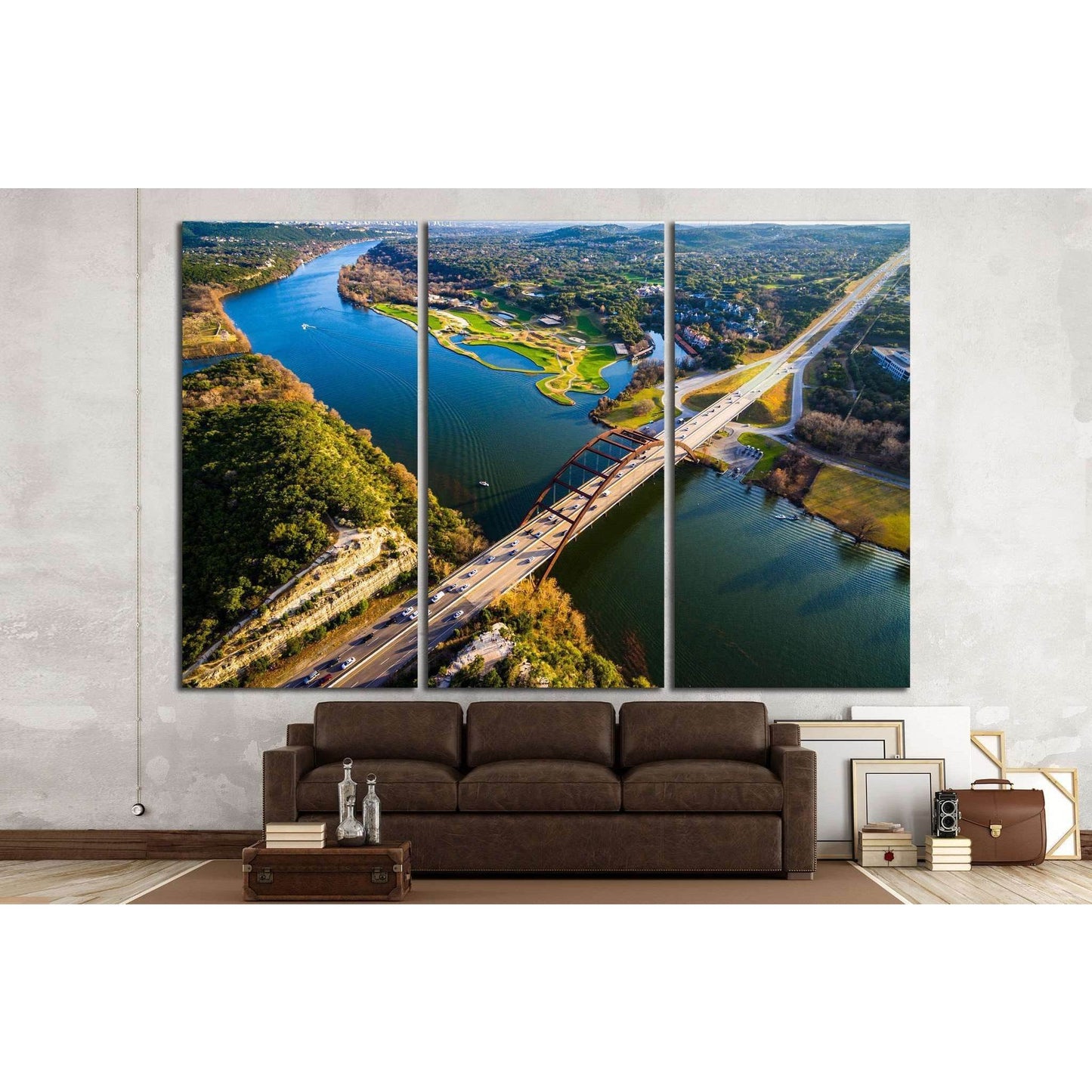 Pennybacker Bridge, Austin, Texas №1109 Ready to Hang Canvas Print - Zellart Canvas Prints ALL_Products, s-1109