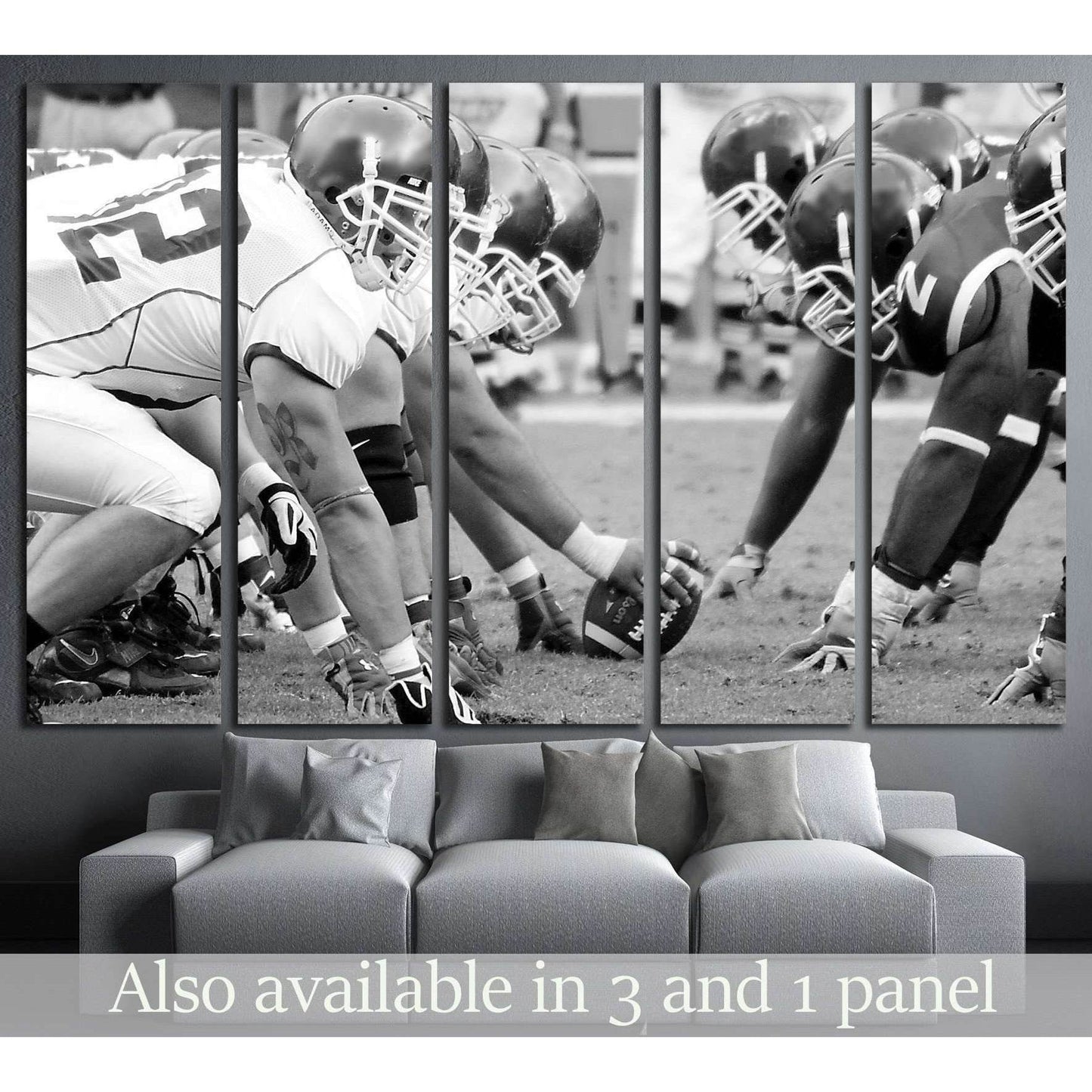 PHILADELPHIA, PA. Temple Defensive Line face off against Buffalo offensive linemen №2112 Ready to Hang Canvas Print - Zellart Canvas Prints ALL_Products, s-2112