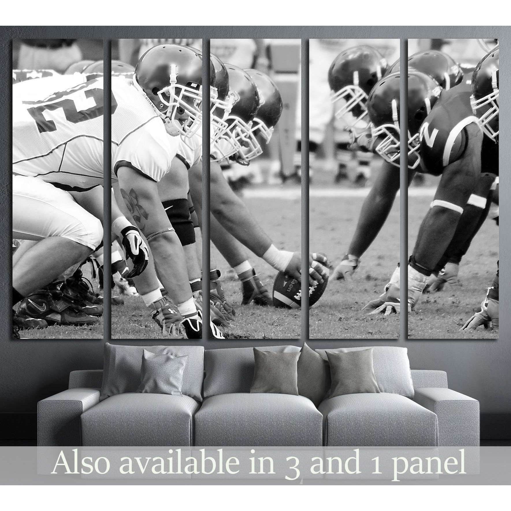 PHILADELPHIA, PA. Temple Defensive Line face off against Buffalo offensive linemen №2112 Ready to Hang Canvas Print - Zellart Canvas Prints ALL_Products, s-2112