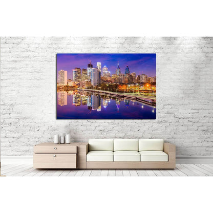 Philadelphia, Pennsylvania, USA Skyline on the Schuylkill River №2089 Ready to Hang Canvas Print - Zellart Canvas Prints ALL_Products, s-2089