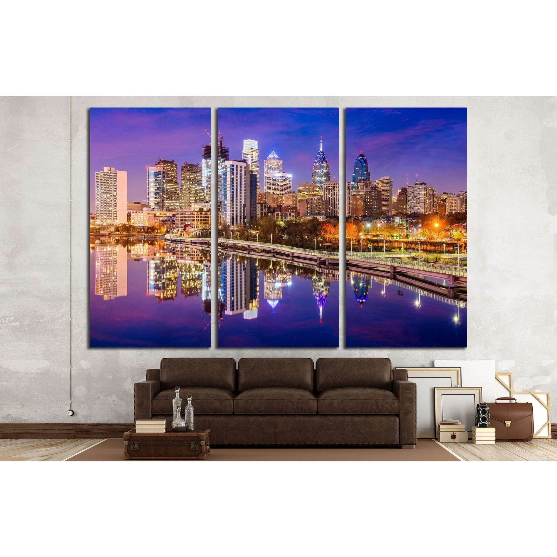 Philadelphia, Pennsylvania, USA Skyline on the Schuylkill River №2089 Ready to Hang Canvas PrintCanvas art arrives ready to hang, with hanging accessories included and no additional framing required. Every canvas print is hand-crafted, made on-demand at o