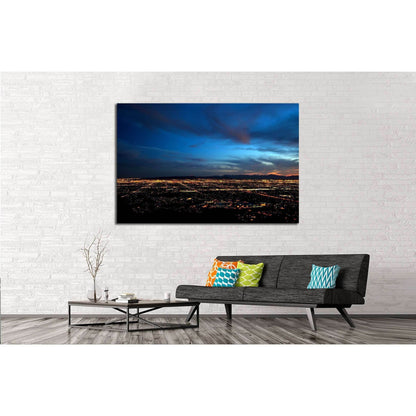 Phoenix city lights at dusk №2282 Ready to Hang Canvas Print - Zellart Canvas Prints ALL_Products, s-2282