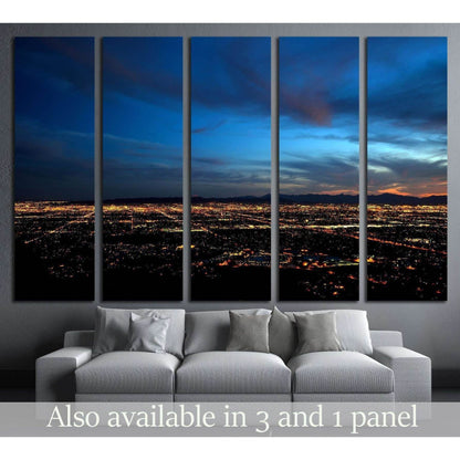 Phoenix city lights at dusk №2282 Ready to Hang Canvas Print - Zellart Canvas Prints ALL_Products, s-2282