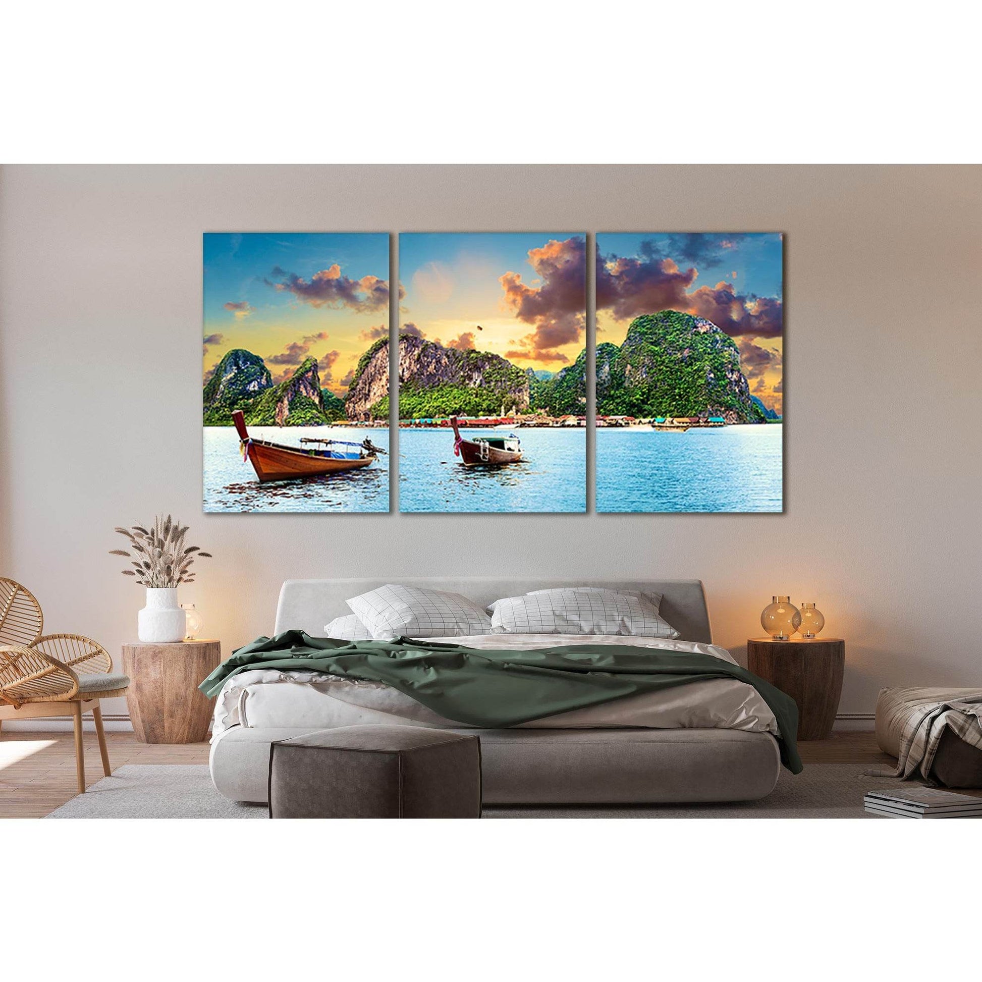Phuket Island Landscape №SL68 Ready to Hang Canvas Print - Zellart Canvas Prints 0new, ALL_Products, Beach Ocean & Waves