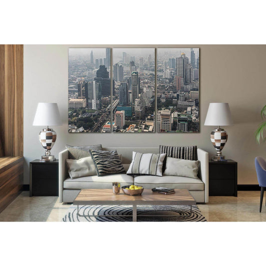 Picturesque Bangkok Cityscape №SL363 Ready to Hang Canvas Print - Zellart Canvas Prints 0new, ALL_Products, Cityscapes & Skylines