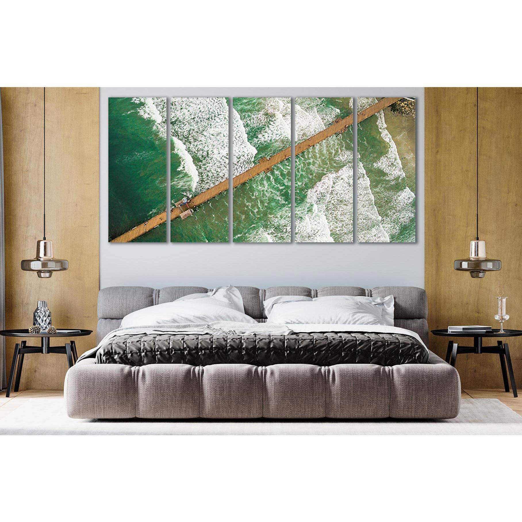 Pier In The Ocean №SL163 Ready to Hang Canvas Print - Zellart Canvas Prints 0new, ALL_Products, Beach Ocean & Waves