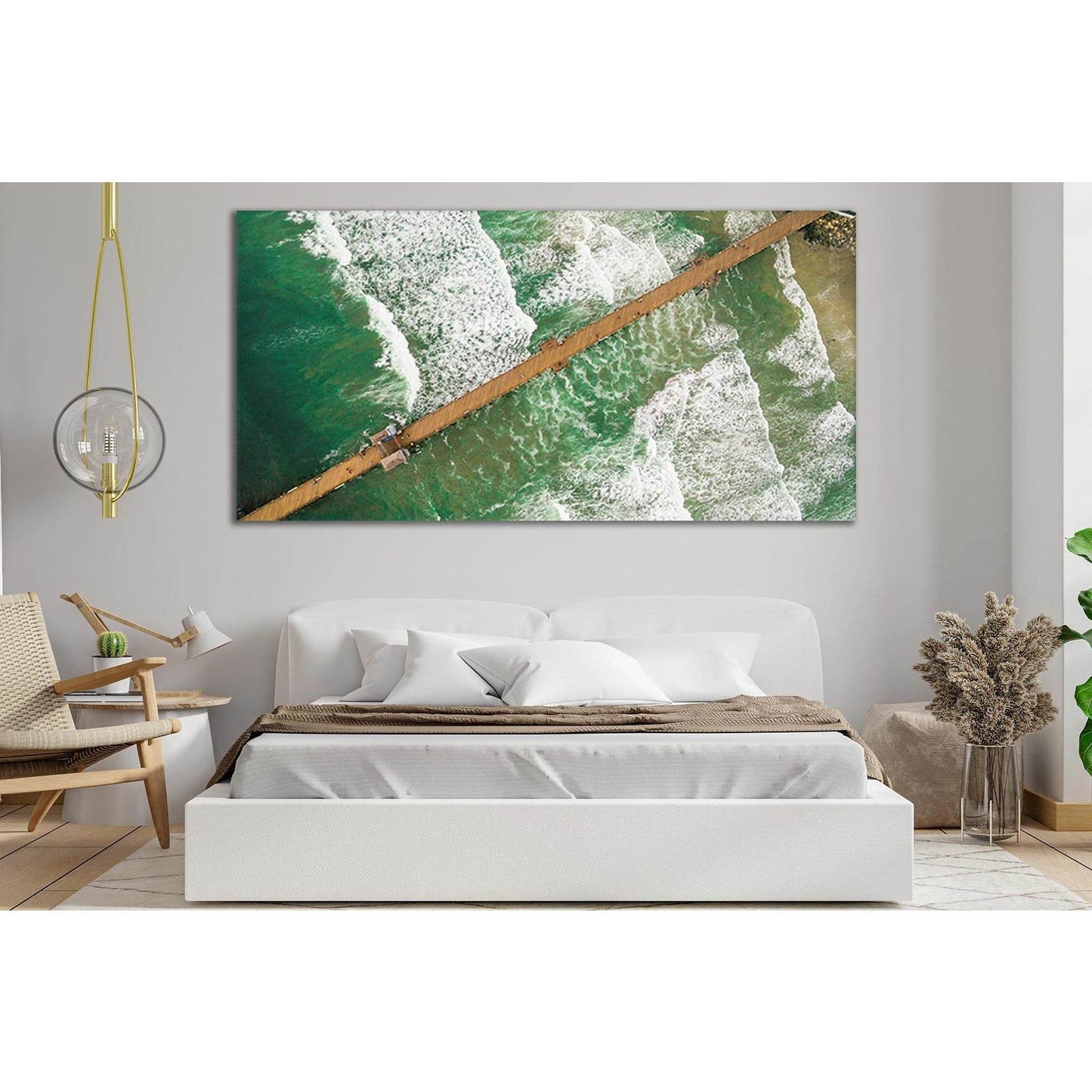 Pier In The Ocean №SL163 Ready to Hang Canvas Print - Zellart Canvas Prints 0new, ALL_Products, Beach Ocean & Waves