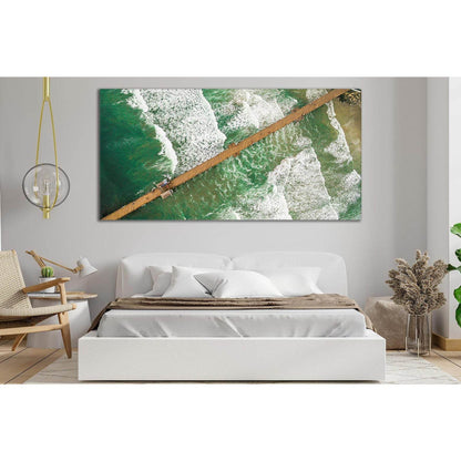 Pier In The Ocean №SL163 Ready to Hang Canvas Print - Zellart Canvas Prints 0new, ALL_Products, Beach Ocean & Waves